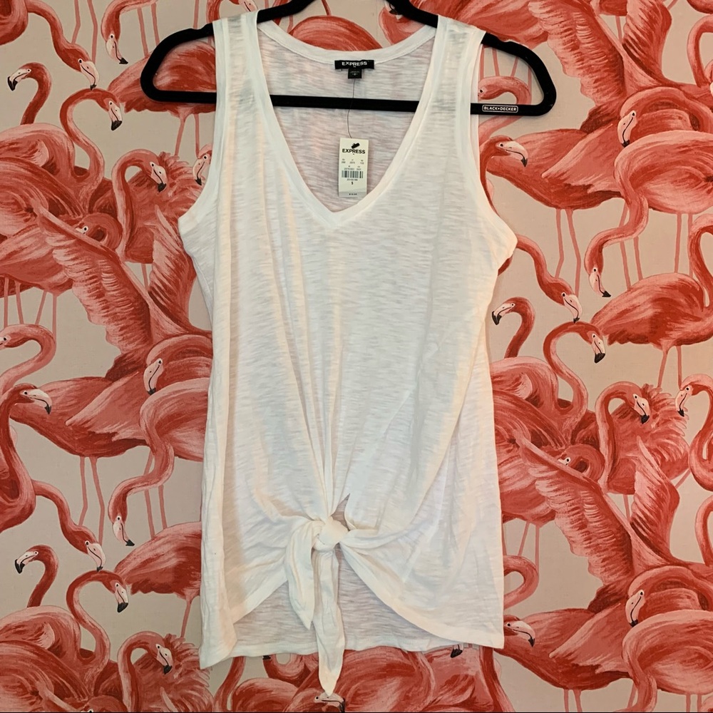 NWT Express White Workout Yoga Top Size Small